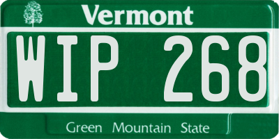 VT license plate WIP268
