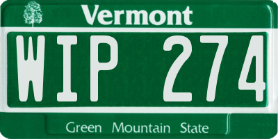 VT license plate WIP274