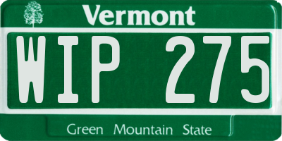 VT license plate WIP275