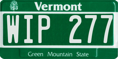 VT license plate WIP277