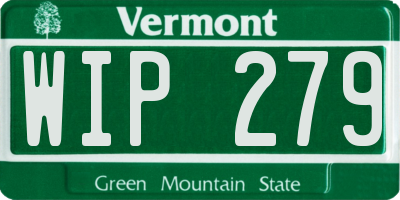 VT license plate WIP279