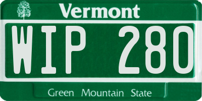 VT license plate WIP280