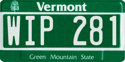 VT license plate WIP281