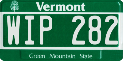 VT license plate WIP282