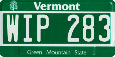 VT license plate WIP283