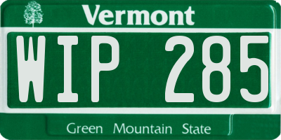 VT license plate WIP285