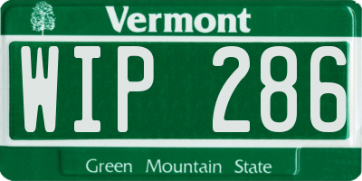 VT license plate WIP286