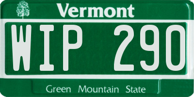 VT license plate WIP290