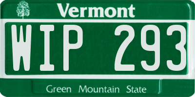 VT license plate WIP293