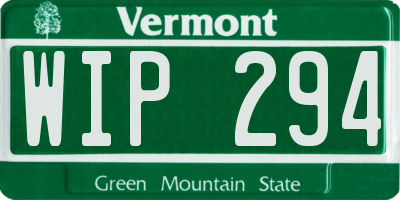 VT license plate WIP294