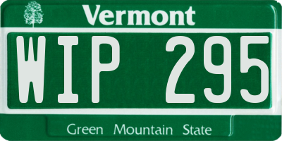 VT license plate WIP295