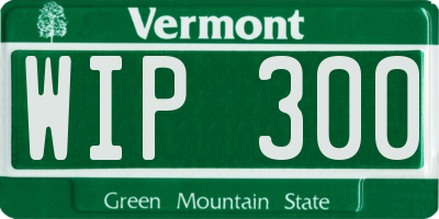 VT license plate WIP300