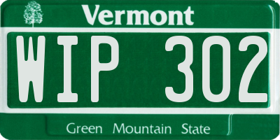 VT license plate WIP302