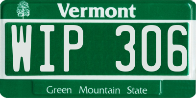 VT license plate WIP306