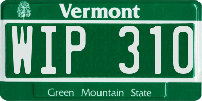 VT license plate WIP310