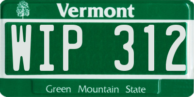 VT license plate WIP312