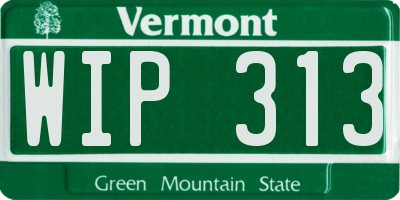VT license plate WIP313
