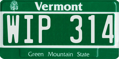 VT license plate WIP314