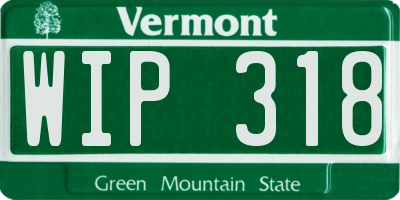 VT license plate WIP318