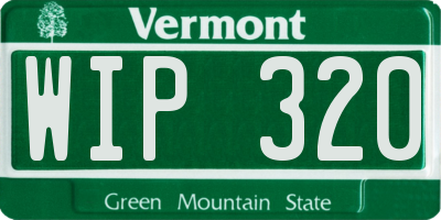 VT license plate WIP320