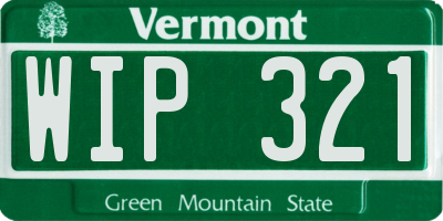 VT license plate WIP321