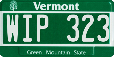 VT license plate WIP323