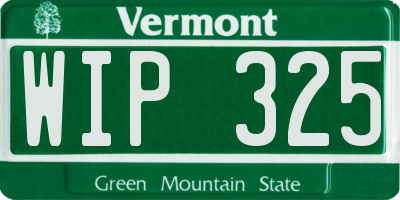 VT license plate WIP325