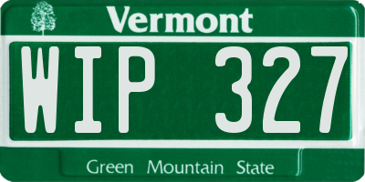 VT license plate WIP327