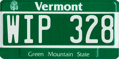 VT license plate WIP328