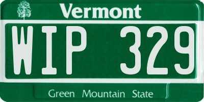 VT license plate WIP329