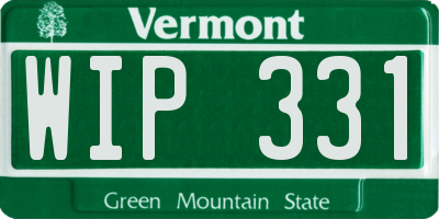 VT license plate WIP331