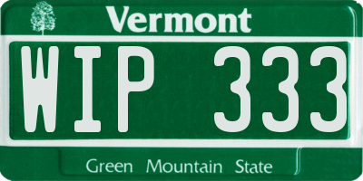 VT license plate WIP333