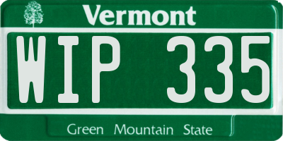 VT license plate WIP335