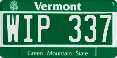 VT license plate WIP337