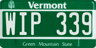 VT license plate WIP339