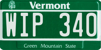 VT license plate WIP340