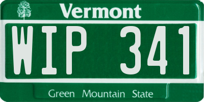 VT license plate WIP341