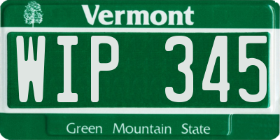 VT license plate WIP345