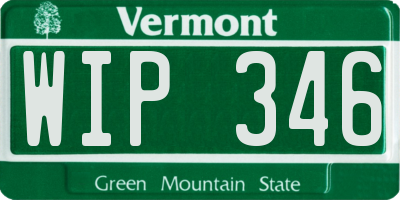 VT license plate WIP346