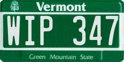 VT license plate WIP347