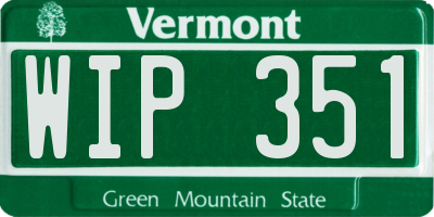 VT license plate WIP351