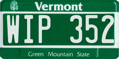VT license plate WIP352