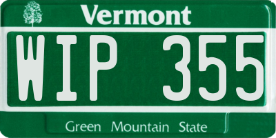 VT license plate WIP355
