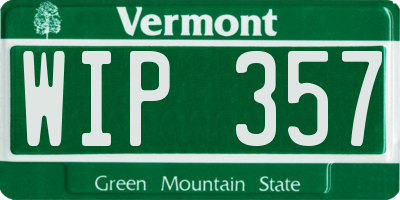 VT license plate WIP357