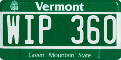 VT license plate WIP360