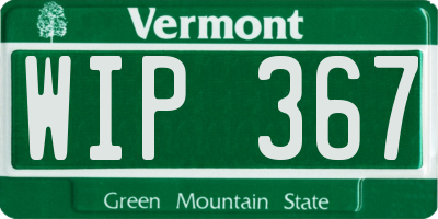 VT license plate WIP367