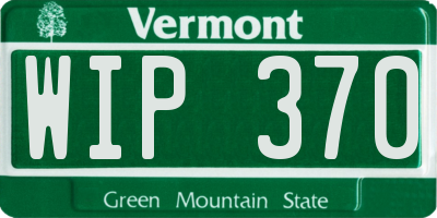 VT license plate WIP370