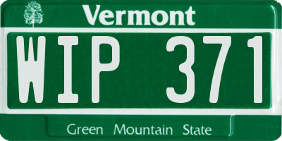 VT license plate WIP371