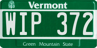 VT license plate WIP372