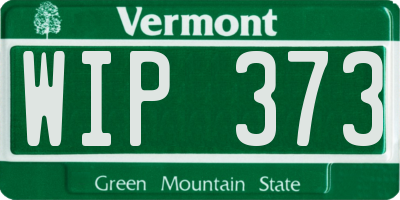 VT license plate WIP373